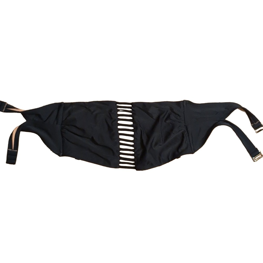 Xhilaration Bandeau Bikini Top Women's M Black Peach Strapless Cutout Swimwear